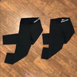 Bundle of two Nike Pro leggings